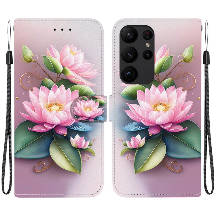Custodia per telefono in pelle con disegno colorato con texture di cristallo, For Samsung Galaxy S23 Ultra 5G