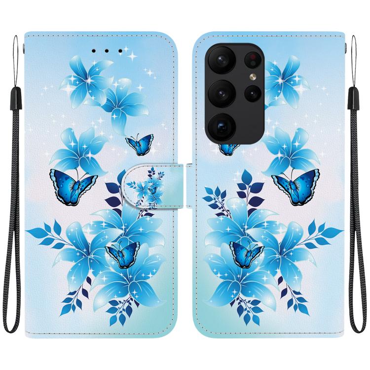 Custodia per telefono in pelle con disegno colorato con texture di cristallo, For Samsung Galaxy S23 Ultra 5G