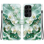 Custodia per telefono in pelle con disegno colorato con texture di cristallo, For Samsung Galaxy S23 Ultra 5G