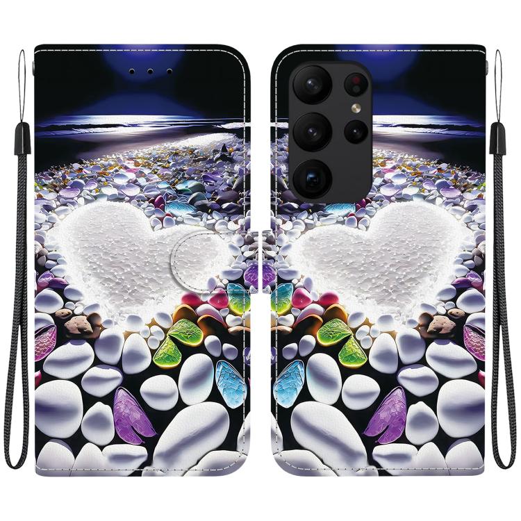 Custodia per telefono in pelle con disegno colorato con texture di cristallo, For Samsung Galaxy S23 Ultra 5G