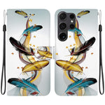 Custodia per telefono in pelle con disegno colorato con texture di cristallo, For Samsung Galaxy S22 Ultra 5G