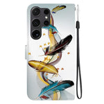 Custodia per telefono in pelle con disegno colorato con texture di cristallo, For Samsung Galaxy S22 Ultra 5G