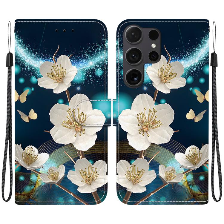 Custodia per telefono in pelle con disegno colorato con texture di cristallo, For Samsung Galaxy S22 Ultra 5G