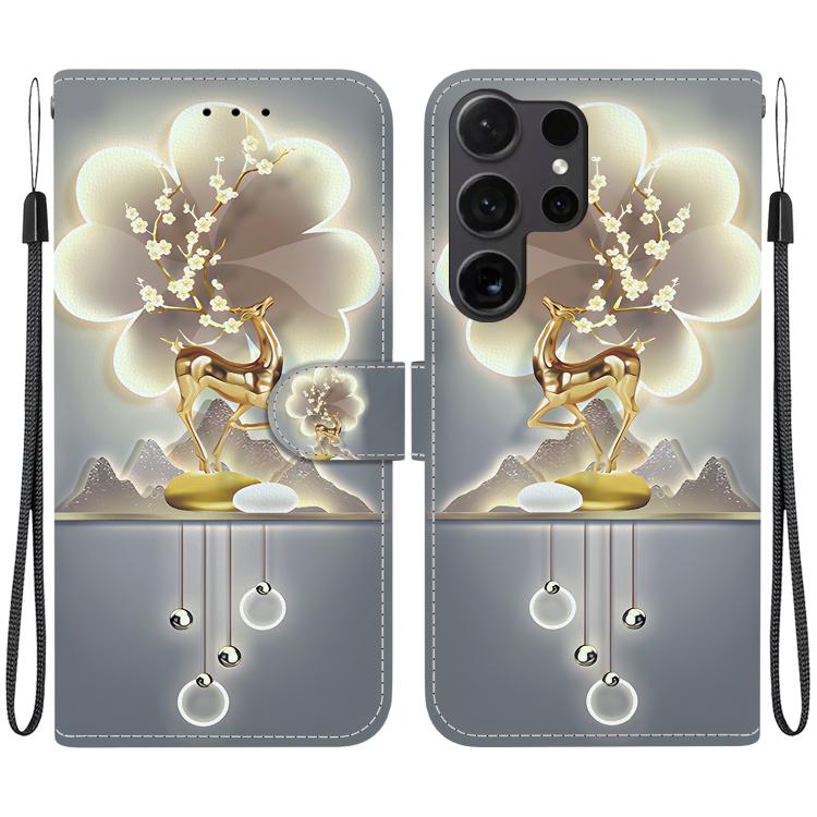 Custodia per telefono in pelle con disegno colorato con texture di cristallo, For Samsung Galaxy S22 Ultra 5G
