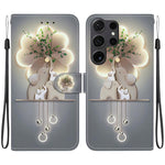 Custodia per telefono in pelle con disegno colorato con texture di cristallo, For Samsung Galaxy S22 Ultra 5G
