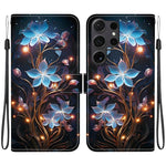 Custodia per telefono in pelle con disegno colorato con texture di cristallo, For Samsung Galaxy S22 Ultra 5G