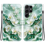 Custodia per telefono in pelle con disegno colorato con texture di cristallo, For Samsung Galaxy S22 Ultra 5G