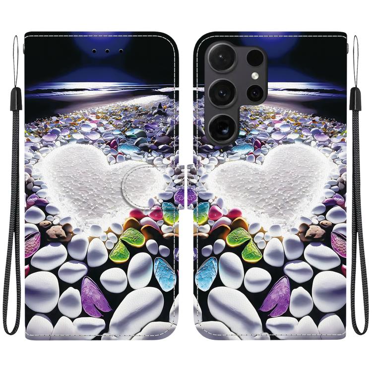 Custodia per telefono in pelle con disegno colorato con texture di cristallo, For Samsung Galaxy S22 Ultra 5G