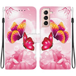 Custodia per telefono in pelle con disegno colorato con texture di cristallo, For Samsung Galaxy S22 5G