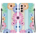Custodia per telefono in pelle con disegno colorato con texture di cristallo, For Samsung Galaxy S22+ 5G