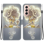 Custodia per telefono in pelle con disegno colorato con texture di cristallo, For Samsung Galaxy S21 5G