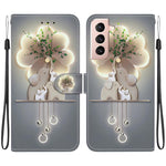 Custodia per telefono in pelle con disegno colorato con texture di cristallo, For Samsung Galaxy S21 5G