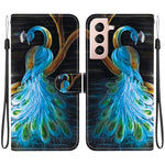 Custodia per telefono in pelle con disegno colorato con texture di cristallo, For Samsung Galaxy S21 5G