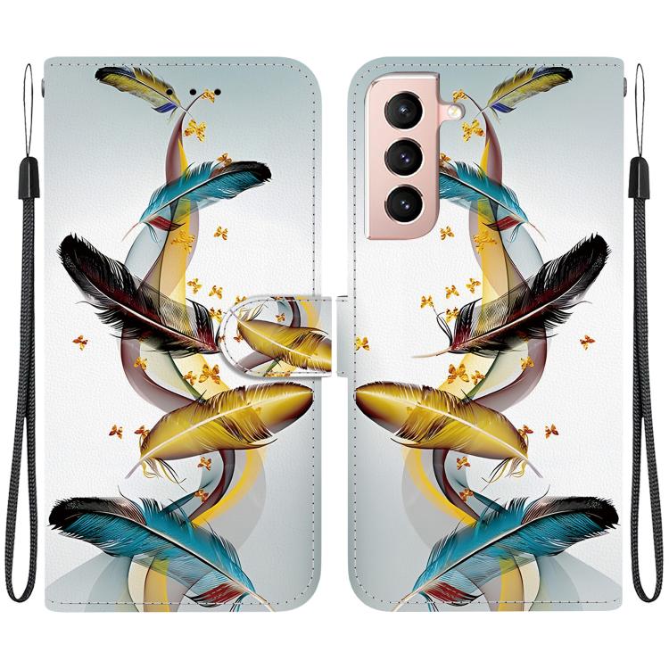 Custodia per telefono in pelle con disegno colorato con texture di cristallo, For Samsung Galaxy S21+ 5G