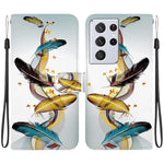 Custodia per telefono in pelle con disegno colorato con texture di cristallo, For Samsung Galaxy S21 Ultra 5G