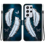Custodia per telefono in pelle con disegno colorato con texture di cristallo, For Samsung Galaxy S21 Ultra 5G
