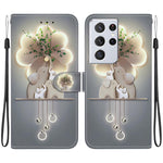 Custodia per telefono in pelle con disegno colorato con texture di cristallo, For Samsung Galaxy S21 Ultra 5G