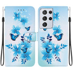 Custodia per telefono in pelle con disegno colorato con texture di cristallo, For Samsung Galaxy S21 Ultra 5G