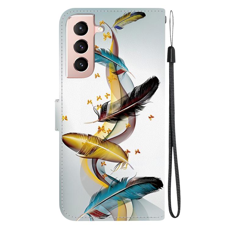 Custodia per telefono in pelle con disegno colorato con texture di cristallo, For Samsung Galaxy S21 FE 5G