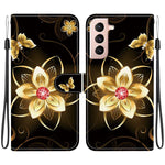 Custodia per telefono in pelle con disegno colorato con texture di cristallo, For Samsung Galaxy S21 FE 5G