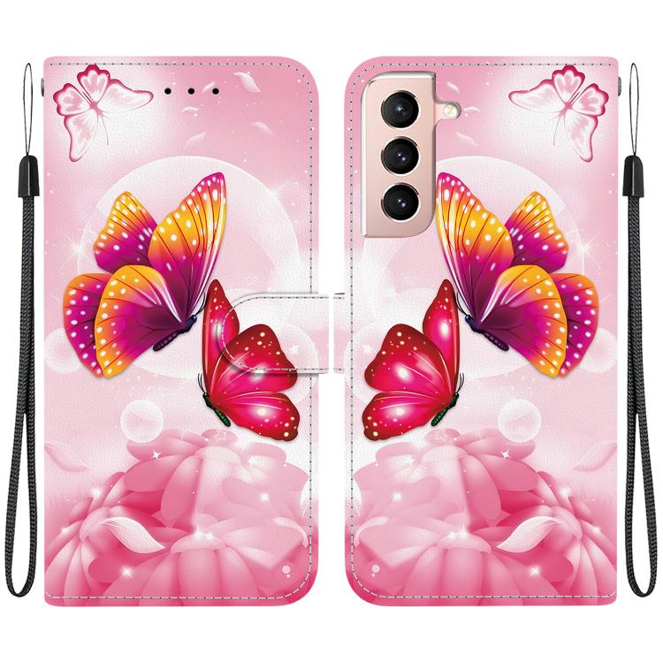 Custodia per telefono in pelle con disegno colorato con texture di cristallo, For Samsung Galaxy S21 FE 5G