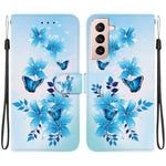 Custodia per telefono in pelle con disegno colorato con texture di cristallo, For Samsung Galaxy S21 FE 5G