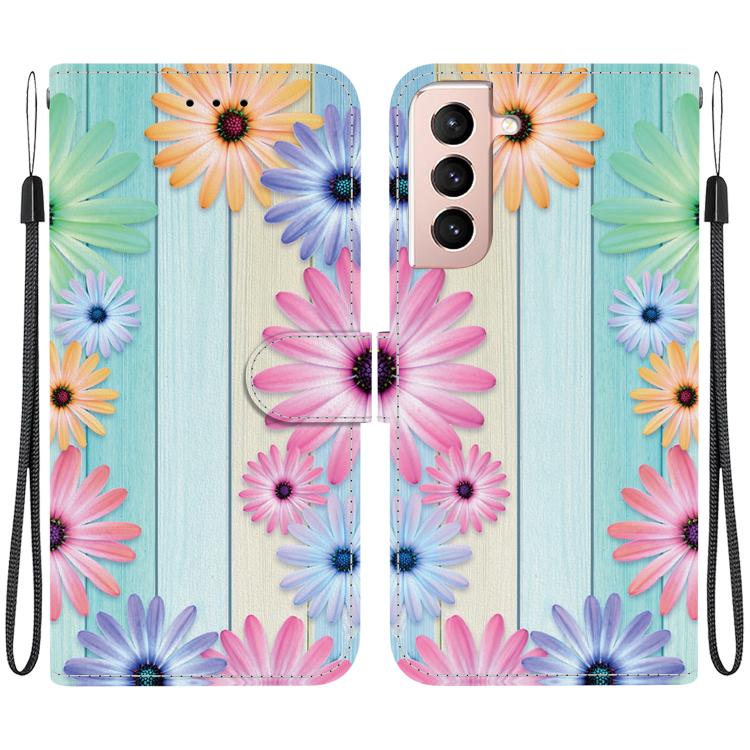Custodia per telefono in pelle con disegno colorato con texture di cristallo, For Samsung Galaxy S21 FE 5G