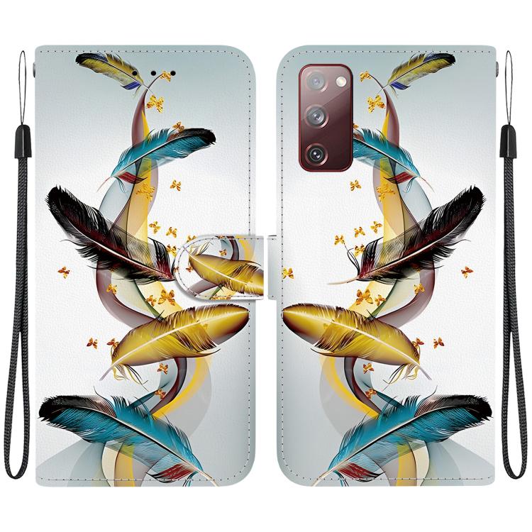Custodia per telefono in pelle con disegno colorato con texture di cristallo, For Samsung Galaxy S20 FE