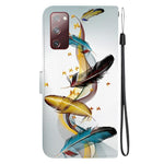 Custodia per telefono in pelle con disegno colorato con texture di cristallo, For Samsung Galaxy S20 FE