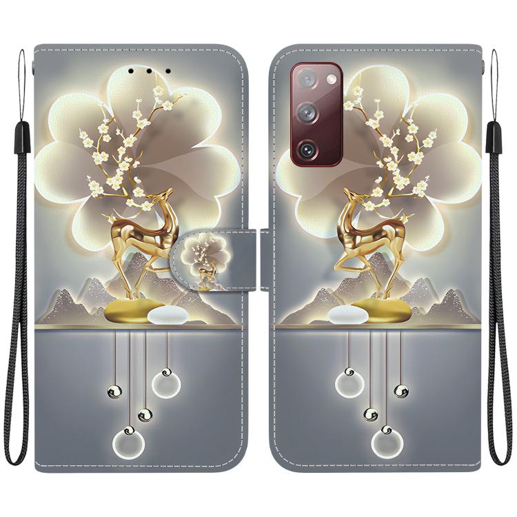 Custodia per telefono in pelle con disegno colorato con texture di cristallo, For Samsung Galaxy S20 FE