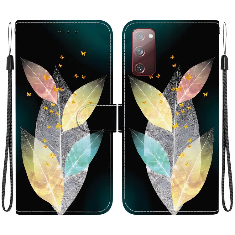 Custodia per telefono in pelle con disegno colorato con texture di cristallo, For Samsung Galaxy S20 FE