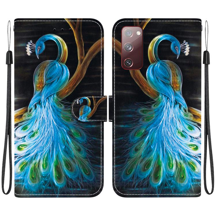 Custodia per telefono in pelle con disegno colorato con texture di cristallo, For Samsung Galaxy S20 FE