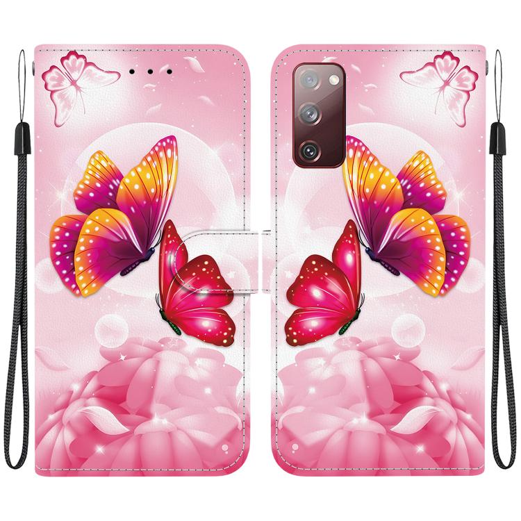 Custodia per telefono in pelle con disegno colorato con texture di cristallo, For Samsung Galaxy S20 FE