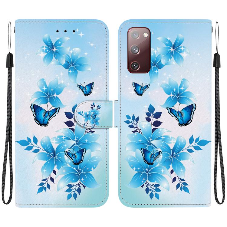 Custodia per telefono in pelle con disegno colorato con texture di cristallo, For Samsung Galaxy S20 FE