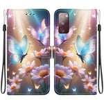 Custodia per telefono in pelle con disegno colorato con texture di cristallo, For Samsung Galaxy S20 FE