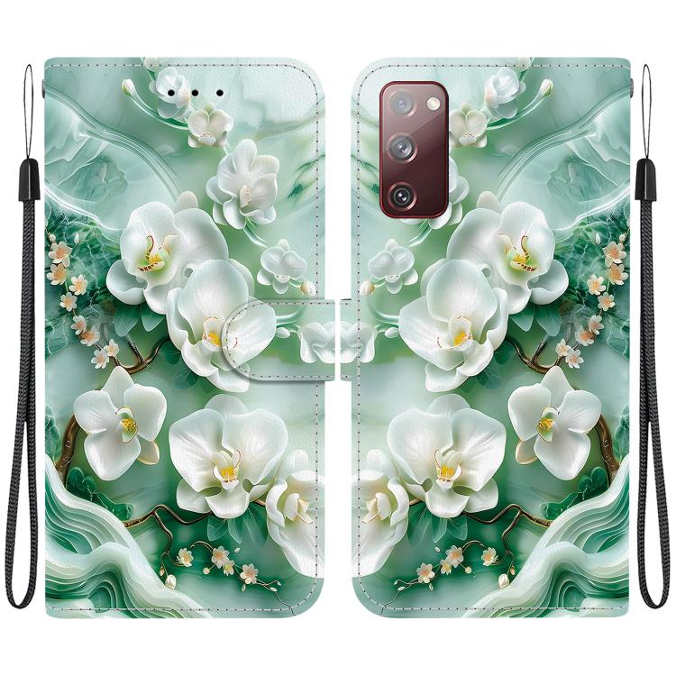 Custodia per telefono in pelle con disegno colorato con texture di cristallo, For Samsung Galaxy S20 FE