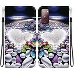 Custodia per telefono in pelle con disegno colorato con texture di cristallo, For Samsung Galaxy S20 FE