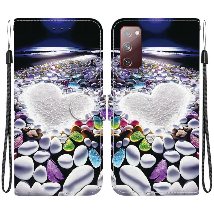 Custodia per telefono in pelle con disegno colorato con texture di cristallo, For Samsung Galaxy S20 FE
