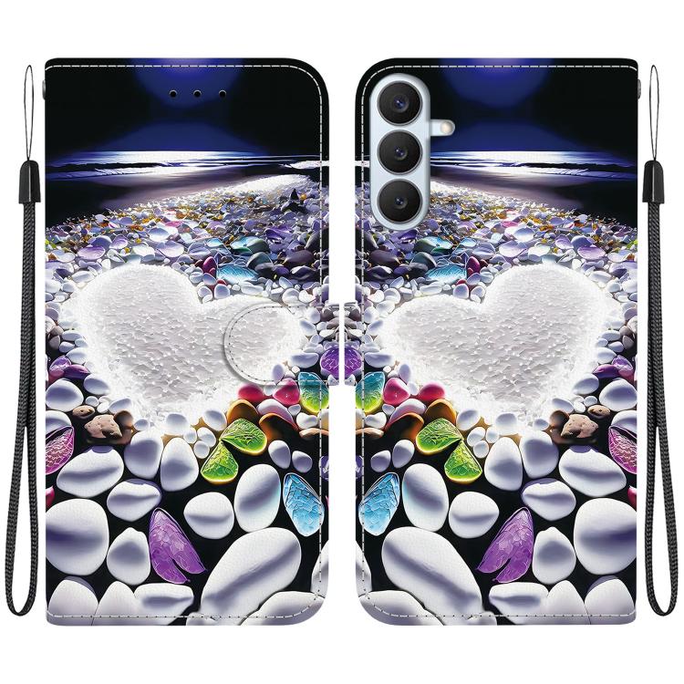 Custodia per telefono in pelle con disegno colorato con texture di cristallo, For Samsung Galaxy S26+ 5G
