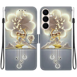 Custodia per telefono in pelle con disegno colorato con texture di cristallo, For Galaxy S26 FE 5G
