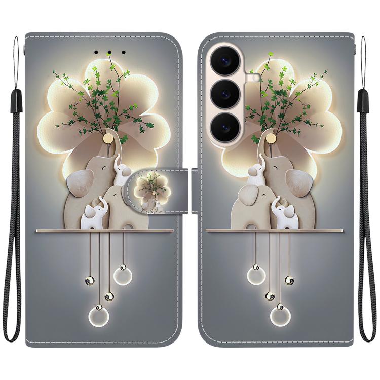 Custodia per telefono in pelle con disegno colorato con texture di cristallo, For Galaxy S26 FE 5G