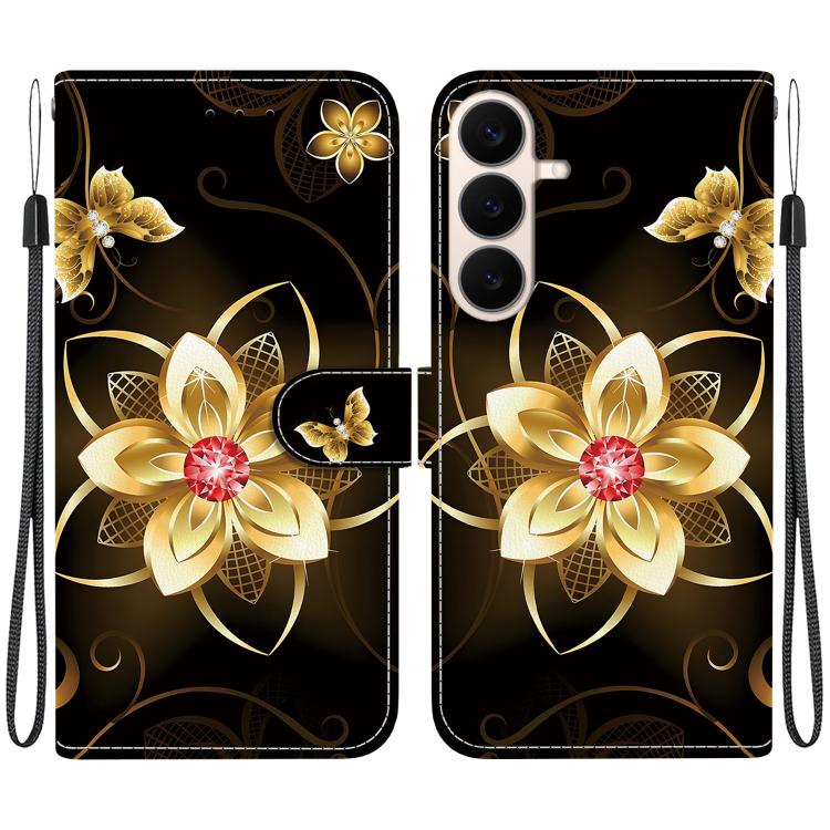 Custodia per telefono in pelle con disegno colorato con texture di cristallo, For Galaxy S26 FE 5G
