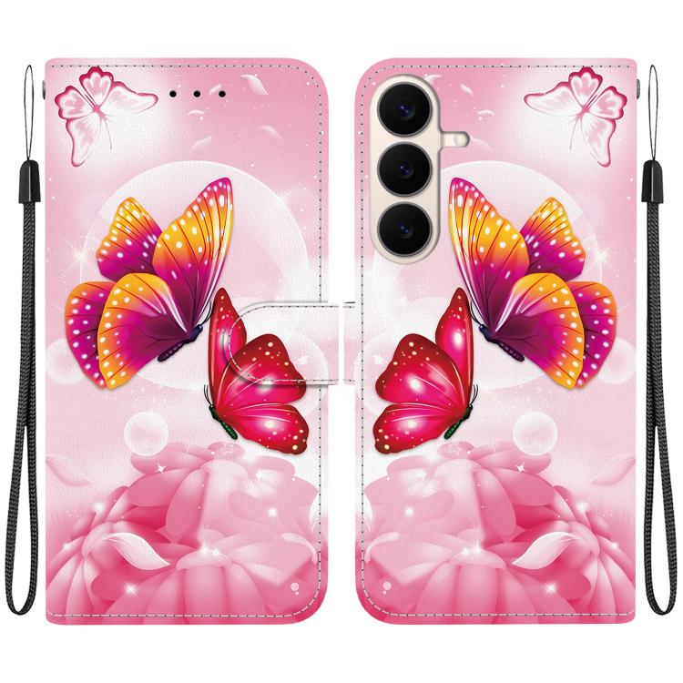 Custodia per telefono in pelle con disegno colorato con texture di cristallo, For Galaxy S26 FE 5G