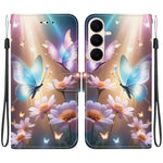Custodia per telefono in pelle con disegno colorato con texture di cristallo, For Galaxy S26 FE 5G
