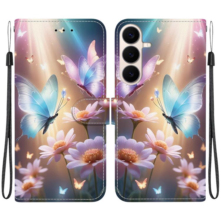 Custodia per telefono in pelle con disegno colorato con texture di cristallo, For Galaxy S26 FE 5G