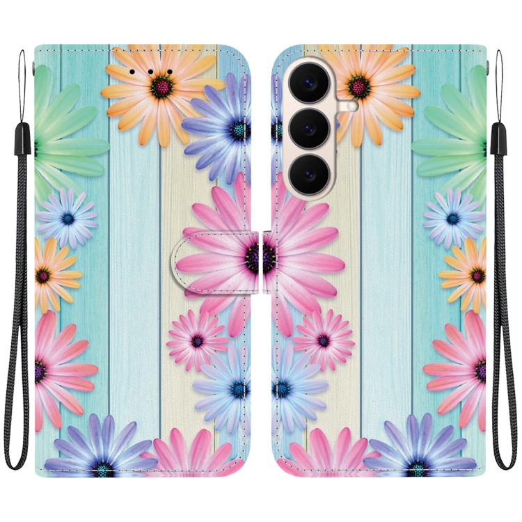 Custodia per telefono in pelle con disegno colorato con texture di cristallo, For Galaxy S26 FE 5G