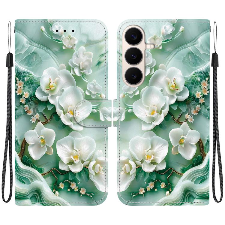 Custodia per telefono in pelle con disegno colorato con texture di cristallo, For Galaxy S26 FE 5G