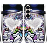 Custodia per telefono in pelle con disegno colorato con texture di cristallo, For Galaxy S26 FE 5G