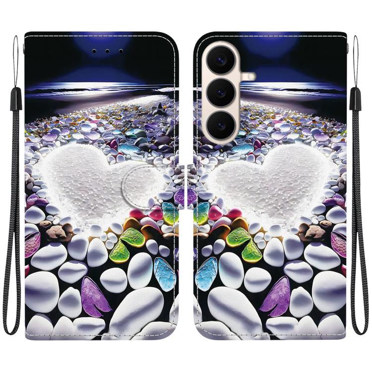 Custodia per telefono in pelle con disegno colorato con texture di cristallo, For Galaxy S26 FE 5G