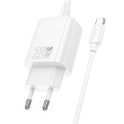 Set caricabatterie hoco N60 PD20W Type-C con cavo da 1 m Type-C a Type-C, EU Plug
